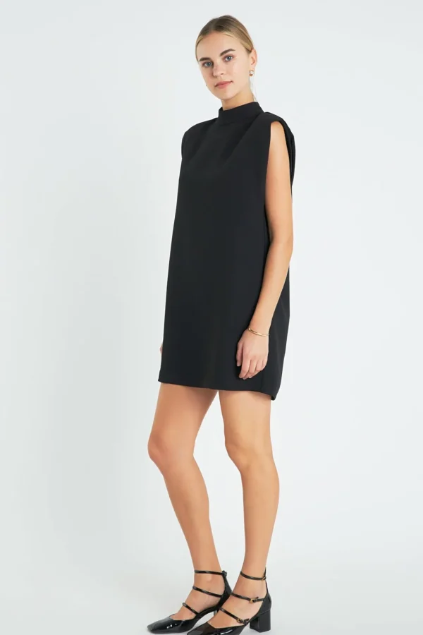 ENGLISH FACTORY Tops*- Mock Neck Shift Dress