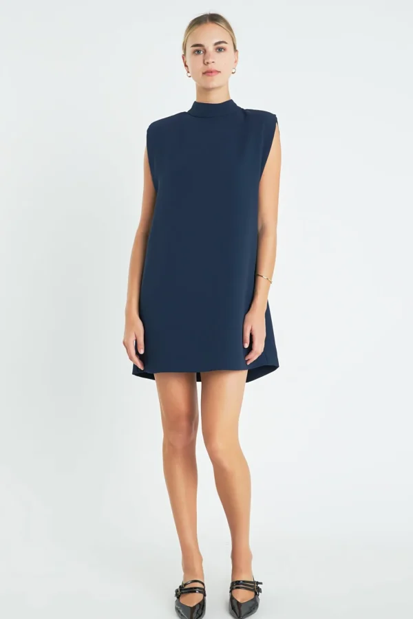 ENGLISH FACTORY Tops*- Mock Neck Shift Dress