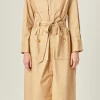 ENGLISH FACTORY Tops*- Modern Classic Tie-Waist Dress BEIGE