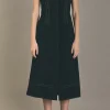 ENGLISH FACTORY Tops*- Modern Structure Midi Dress BLACK/WHITE