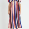 ENGLISH FACTORY Tops*- Color Stripe Maxi Dress MULTI