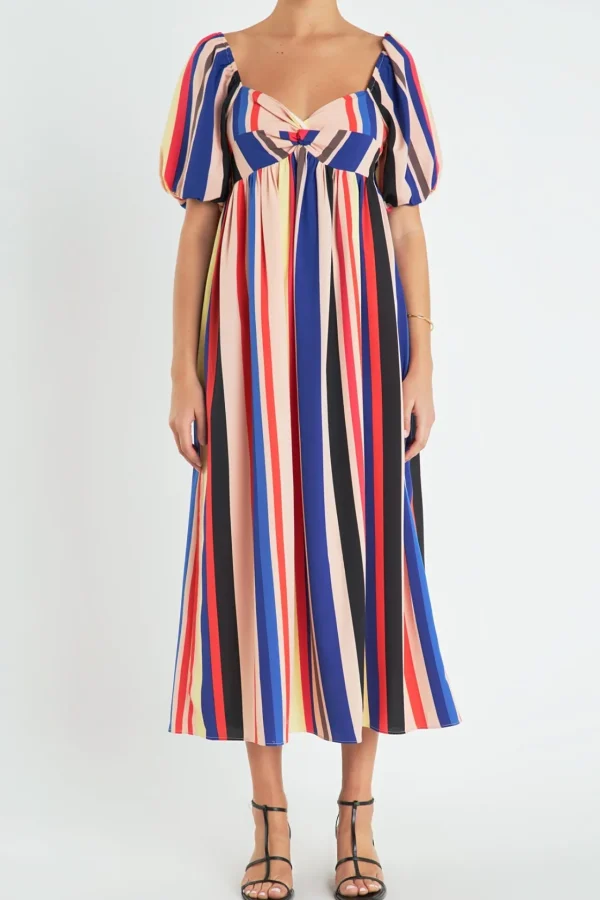 ENGLISH FACTORY Tops*- Color Stripe Maxi Dress MULTI