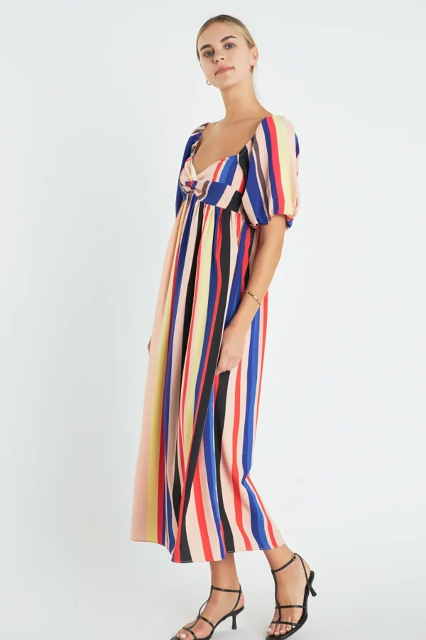 ENGLISH FACTORY Tops*- Color Stripe Maxi Dress MULTI