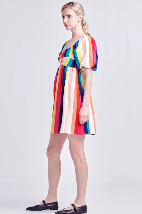 ENGLISH FACTORY Tops*- Color Stripe Mini Dress MULTI