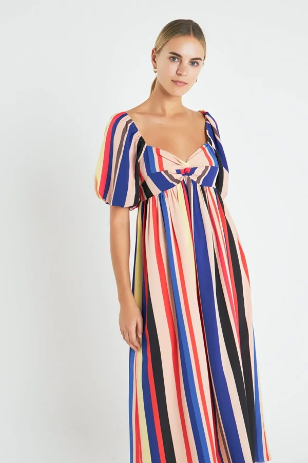 ENGLISH FACTORY Tops*- Color Stripe Maxi Dress MULTI
