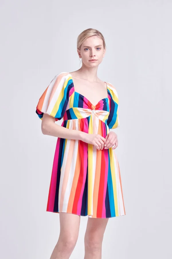 ENGLISH FACTORY Tops*- Color Stripe Mini Dress MULTI