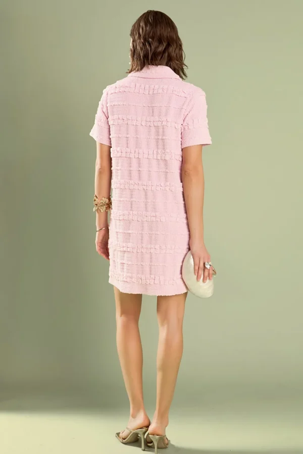 ENGLISH FACTORY Tops*- Nancy Textured Mini Dress PINK