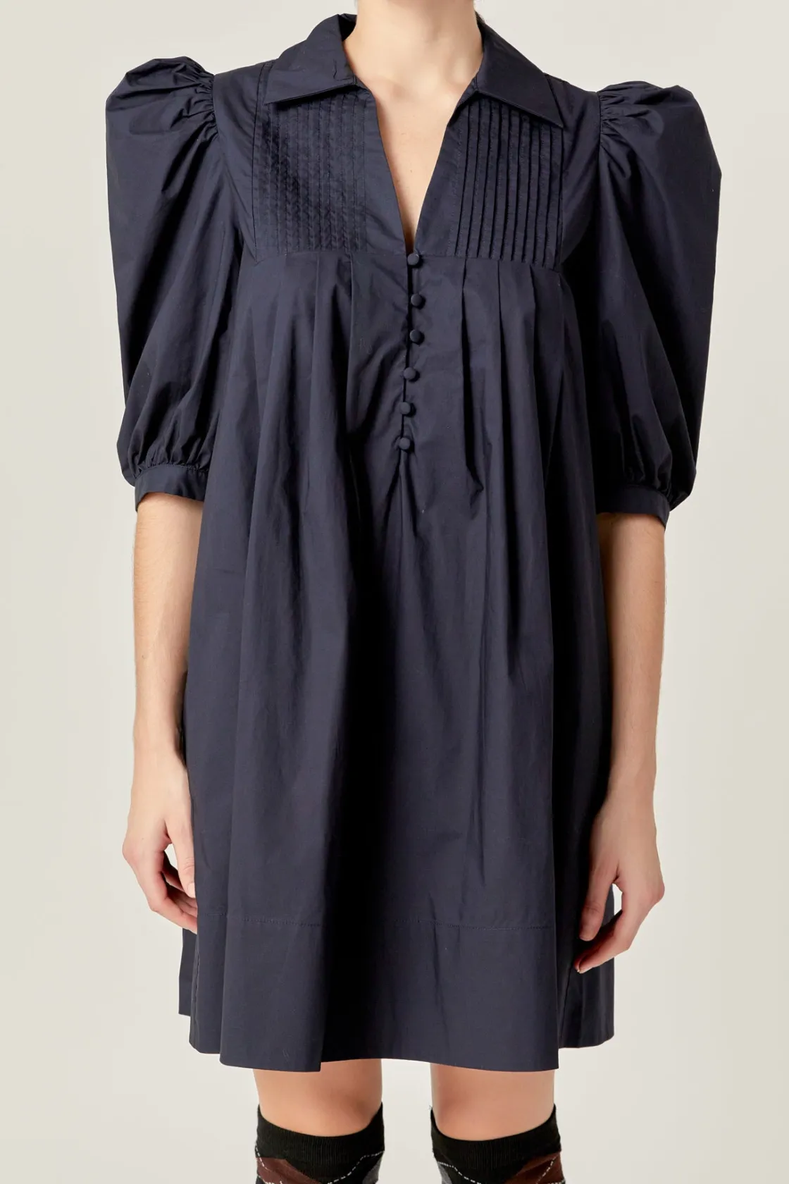 english_factory__noir_ele_0.webp ENGLISH FACTORY Tops*- Noir Elegance Dress NAVY