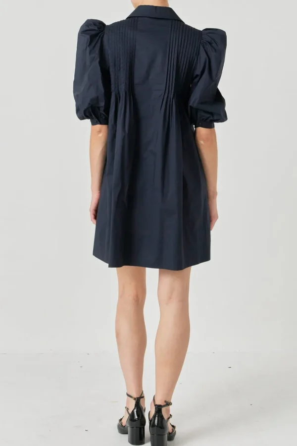 ENGLISH FACTORY Tops*- Noir Elegance Dress NAVY