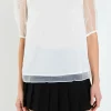 ENGLISH FACTORY Tops*- Organza Puff Sleeve Top