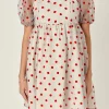 ENGLISH FACTORY Tops*- Organza Polka Dot Mini Dress MULTI/REDDOT