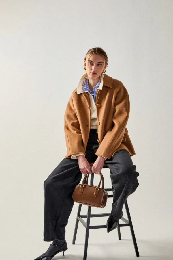 ENGLISH FACTORY Tops*- Oversized Wool Coat BROWN