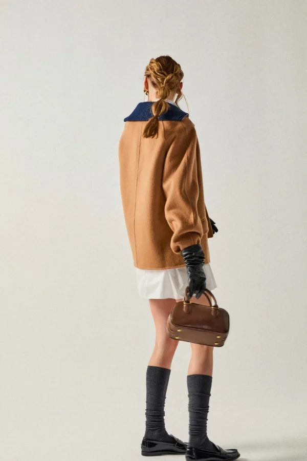 ENGLISH FACTORY Tops*- Oversized Wool Coat BROWN