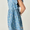 ENGLISH FACTORY Tops*- Paisley Print Ruffle Sleeve Mini Dress BLUEMULTI