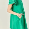 ENGLISH FACTORY Tops*- Peplum Shirt Mini Dress GREEN