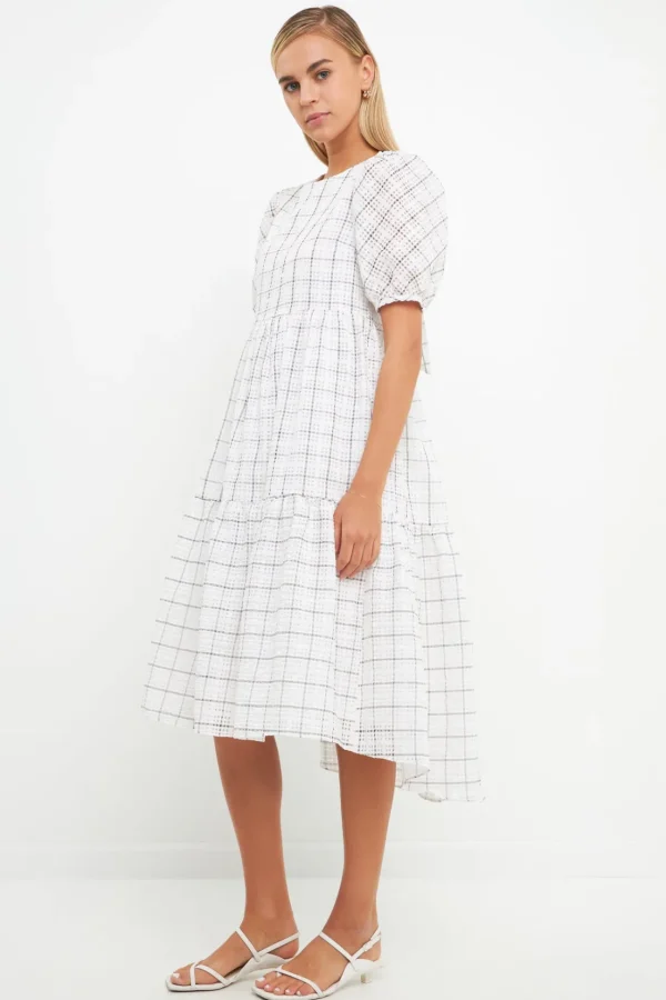 ENGLISH FACTORY Tops*- Plaid Midi Dress