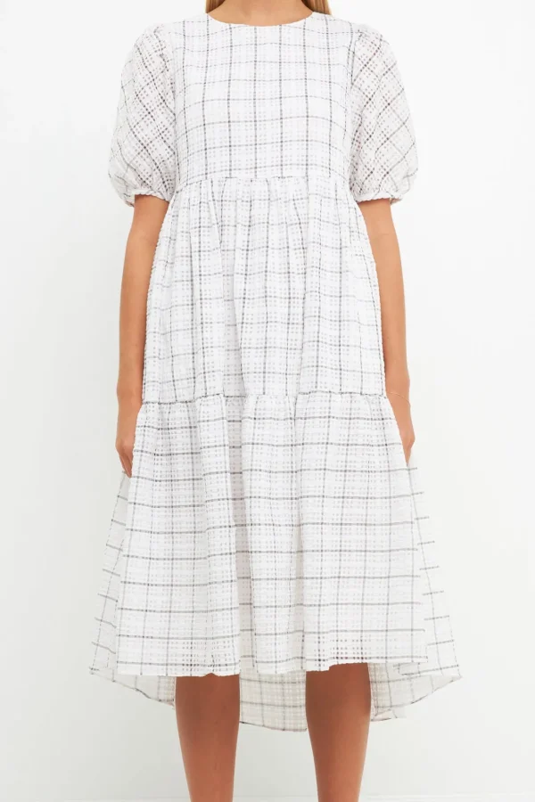 ENGLISH FACTORY Tops*- Plaid Midi Dress