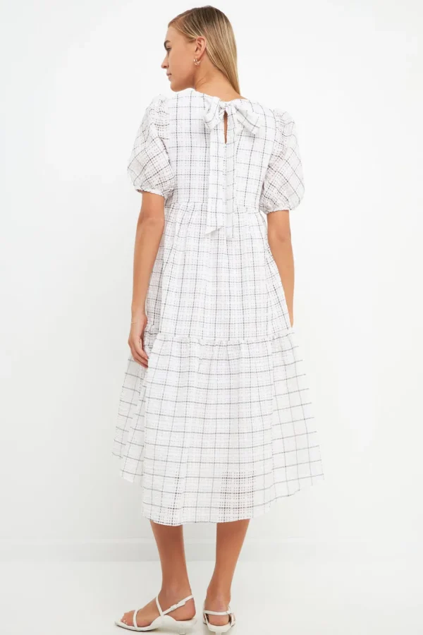 ENGLISH FACTORY Tops*- Plaid Midi Dress