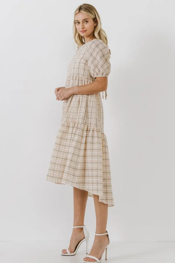 ENGLISH FACTORY Tops*- Plaid Midi Dress