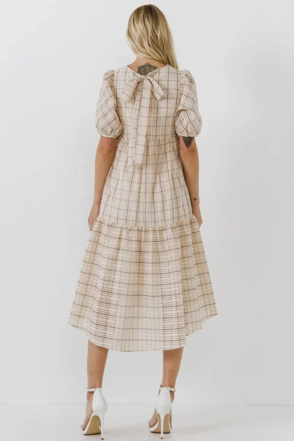ENGLISH FACTORY Tops*- Plaid Midi Dress