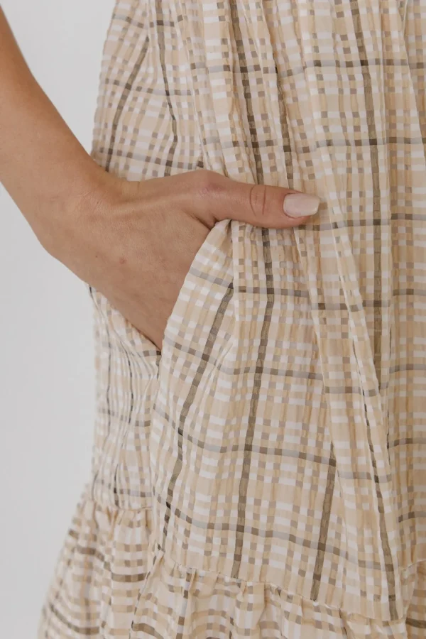 ENGLISH FACTORY Tops*- Plaid Midi Dress