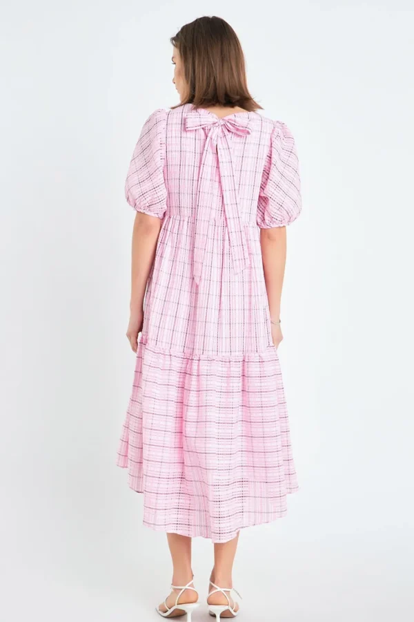 ENGLISH FACTORY Tops*- Plaid Midi Dress