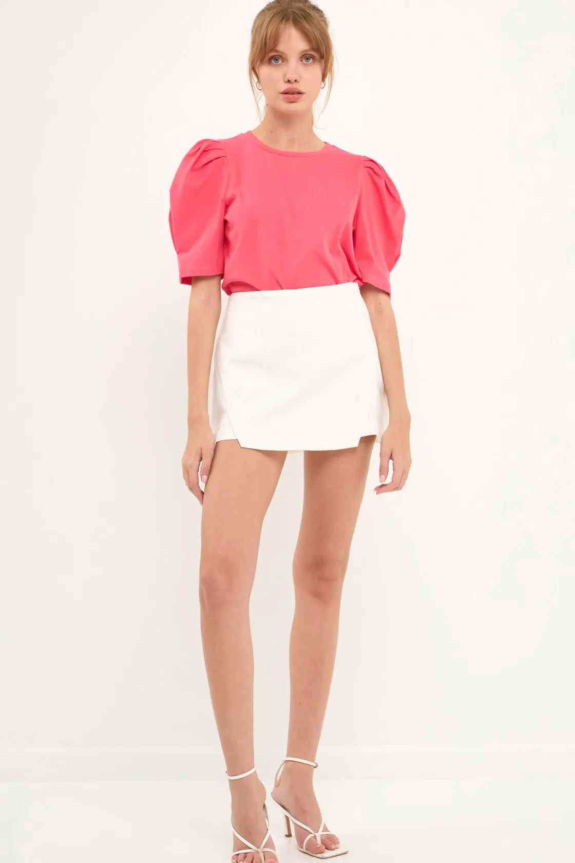 english_factory__pleated__10-2.webp ENGLISH FACTORY Tops*- Pleated Puff Sleeve T-Shirt