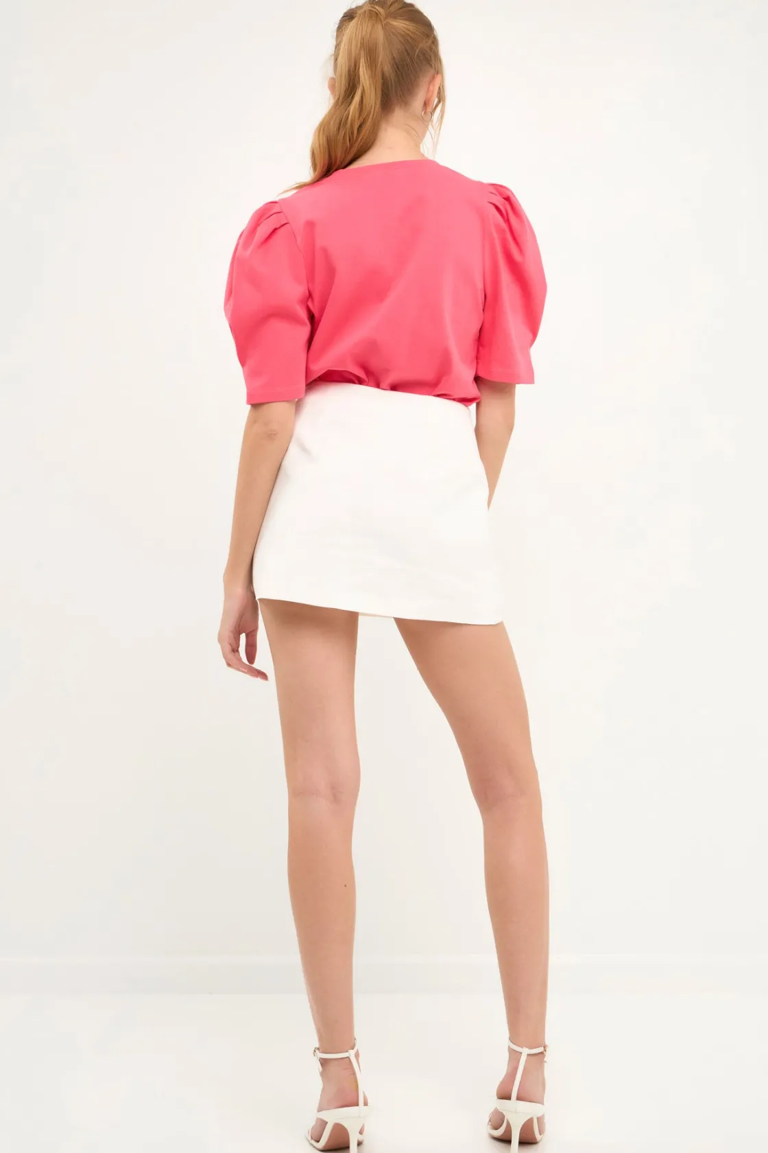 english_factory__pleated__13-2.webp ENGLISH FACTORY Tops*- Pleated Puff Sleeve T-Shirt