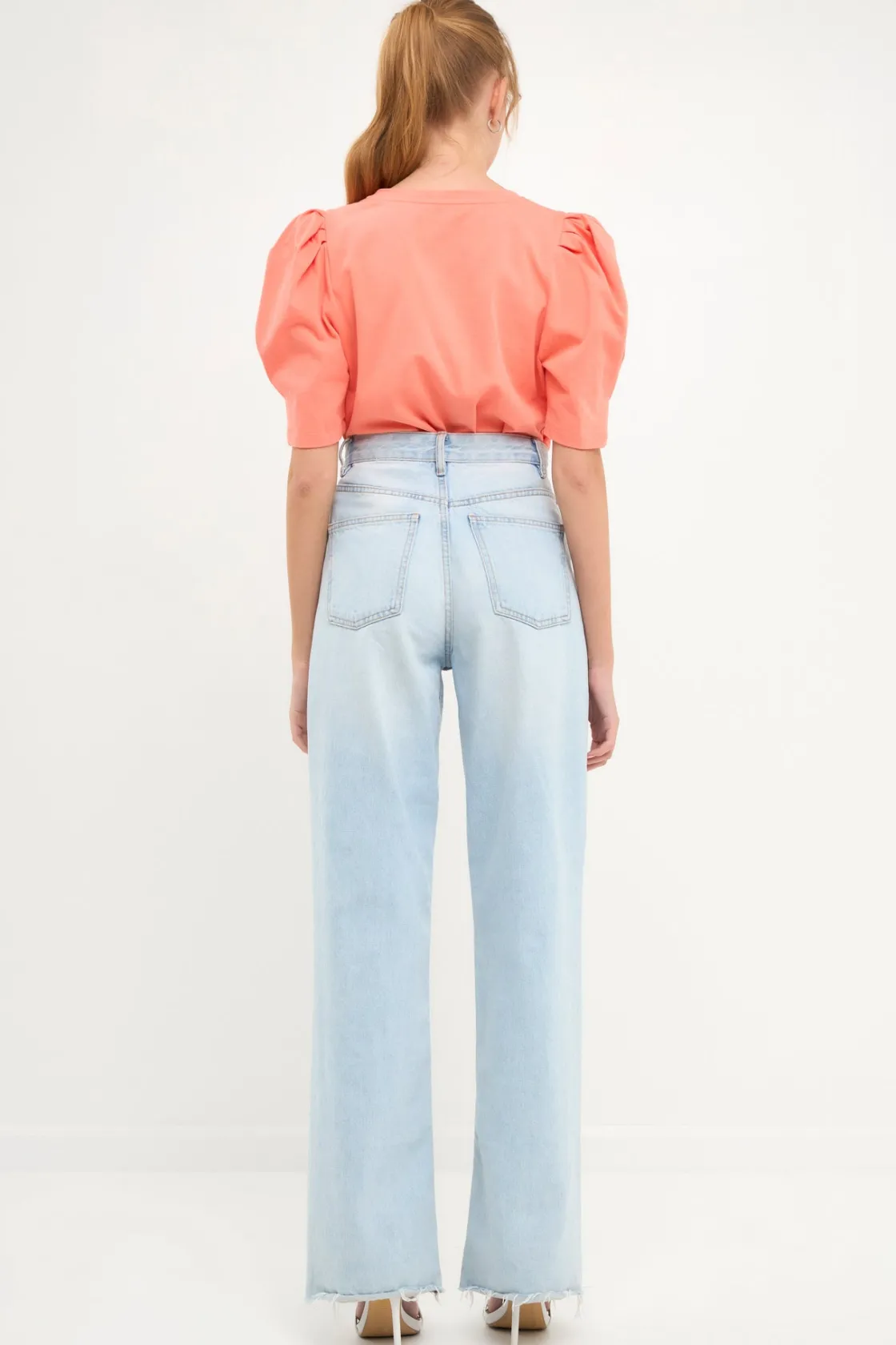 english_factory__pleated__18-1.webp ENGLISH FACTORY Tops*- Pleated Puff Sleeve T-Shirt