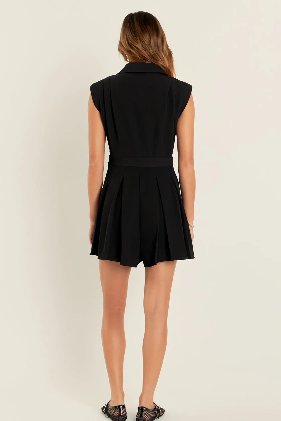 english_factory__pleated__2-6.webp ENGLISH FACTORY Tops*- Pleated Romper BLACK