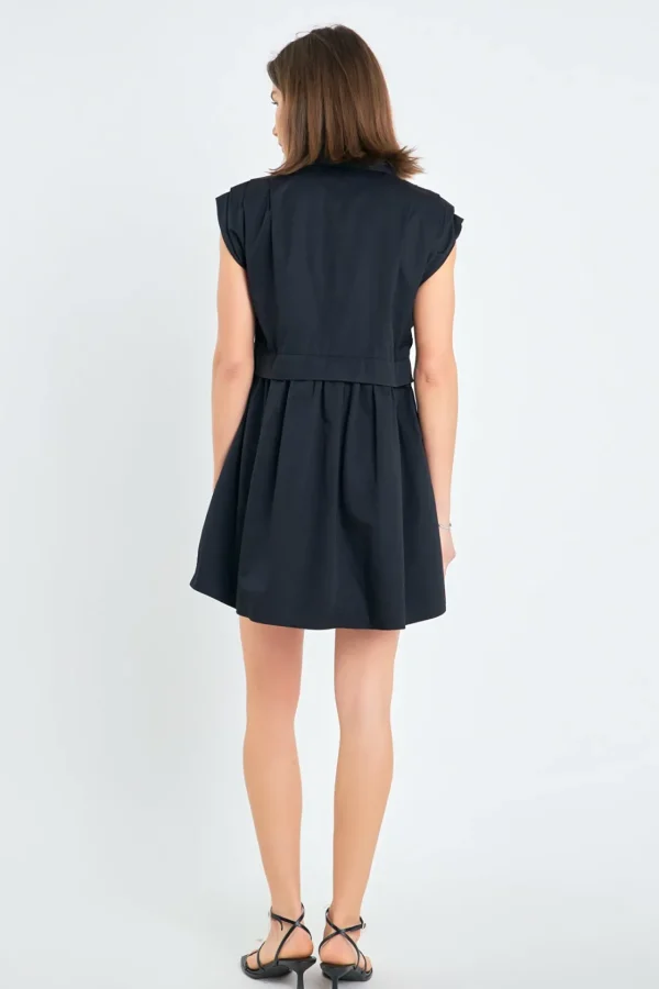 ENGLISH FACTORY Tops*- Pleated Shoulder Shirt Dress