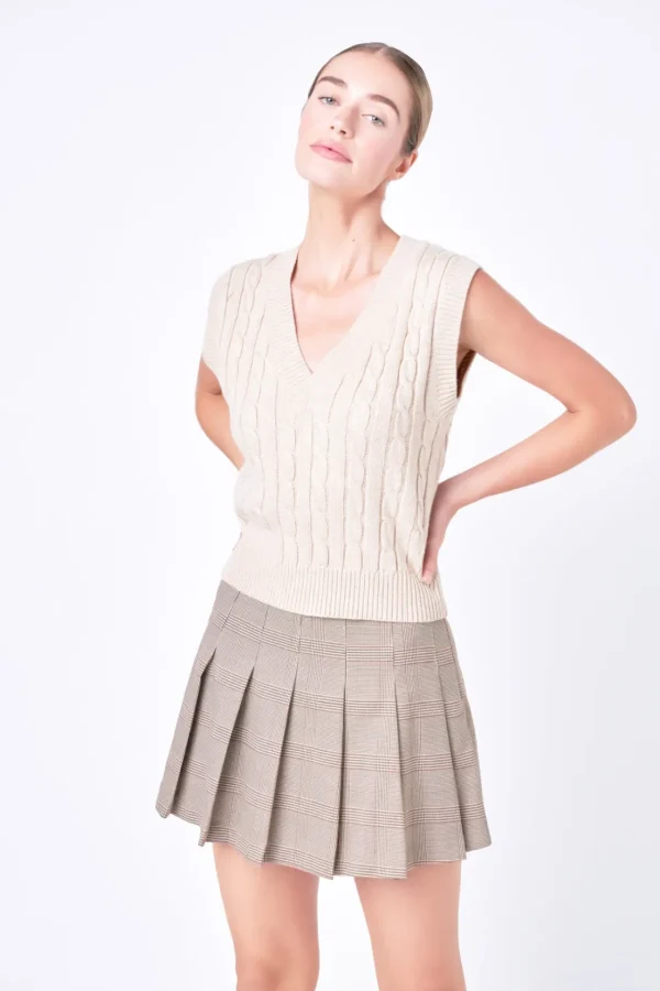 ENGLISH FACTORY Tops*- Pleated Check Skort