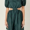 ENGLISH FACTORY Tops*- Pleats with Cut-out Detail Mini Dress