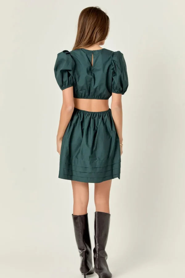 ENGLISH FACTORY Tops*- Pleats with Cut-out Detail Mini Dress