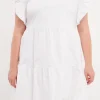 ENGLISH FACTORY Tops*- Plus Size Ruffled Babydoll Mini Dress