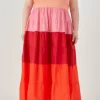 ENGLISH FACTORY Tops*- Plus Size Color Block Spaghetti Maxi PINK