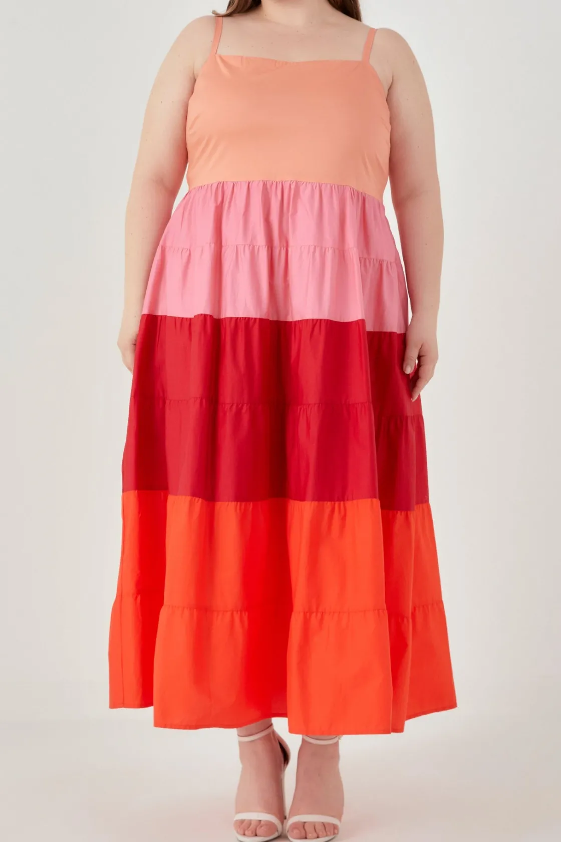 english_factory__plus_siz_0-12.webp ENGLISH FACTORY Tops*- Plus Size Color Block Spaghetti Maxi PINK