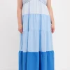 ENGLISH FACTORY Tops*- Plus Size Sweet Heart Color Block Maxi Dress