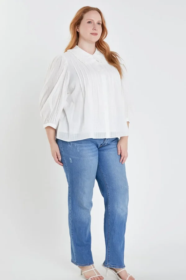 ENGLISH FACTORY Tops | Shirts & Blouses*- Plus Size Ruffled Collar Blouse