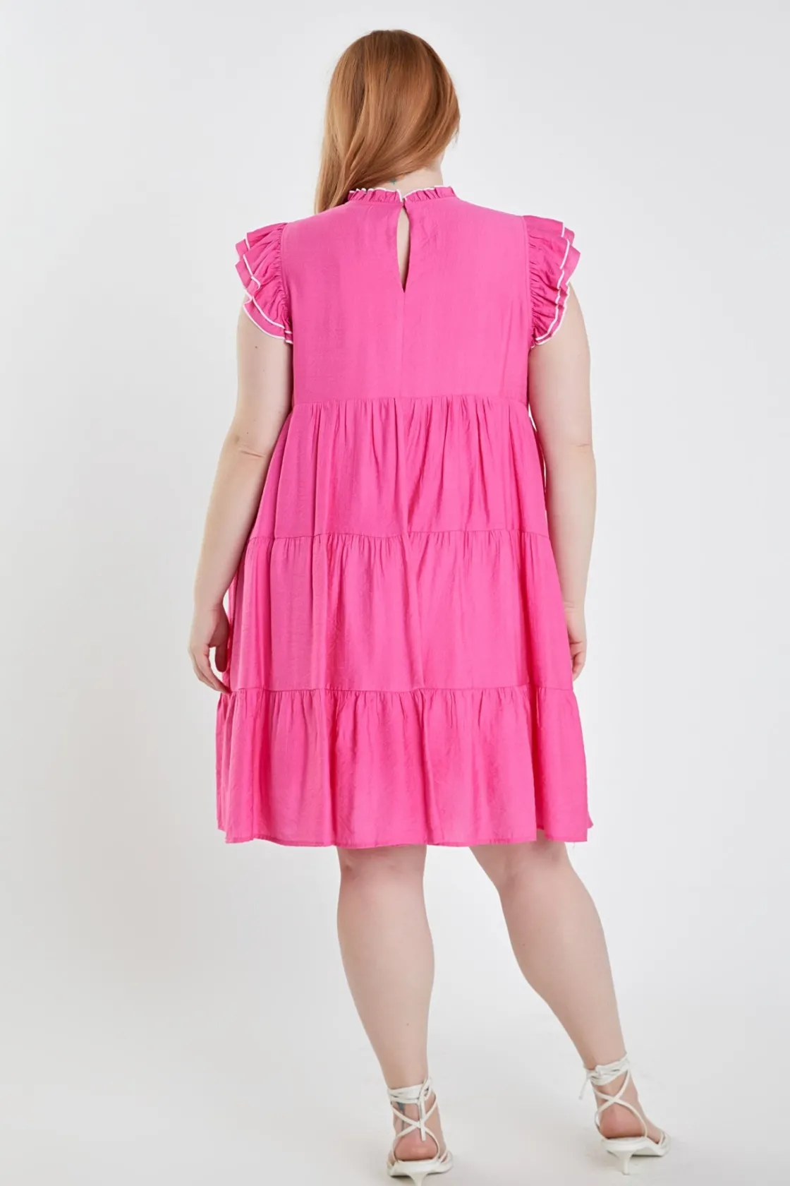 english_factory__plus_siz_2-3.webp ENGLISH FACTORY Tops*- Plus Size Contrast Merrow Babydoll Dress PINK