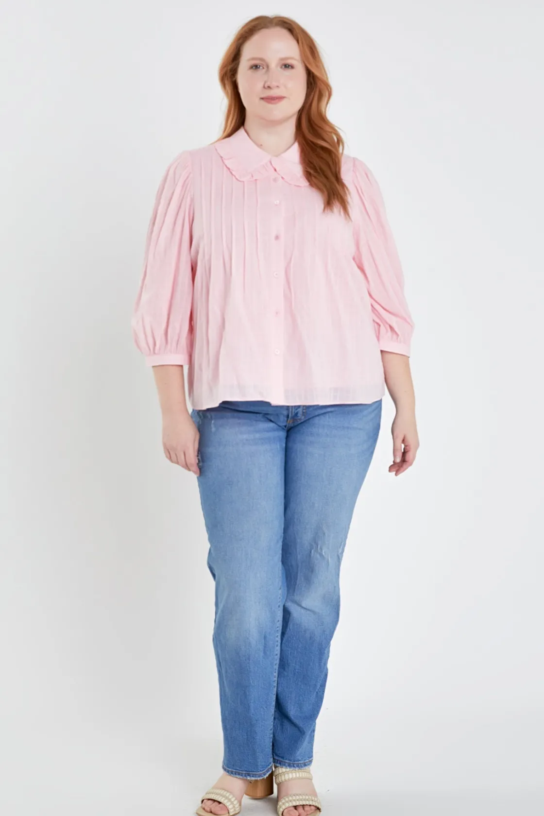 english_factory__plus_siz_4.webp ENGLISH FACTORY Tops | Shirts & Blouses*- Plus Size Ruffled Collar Blouse