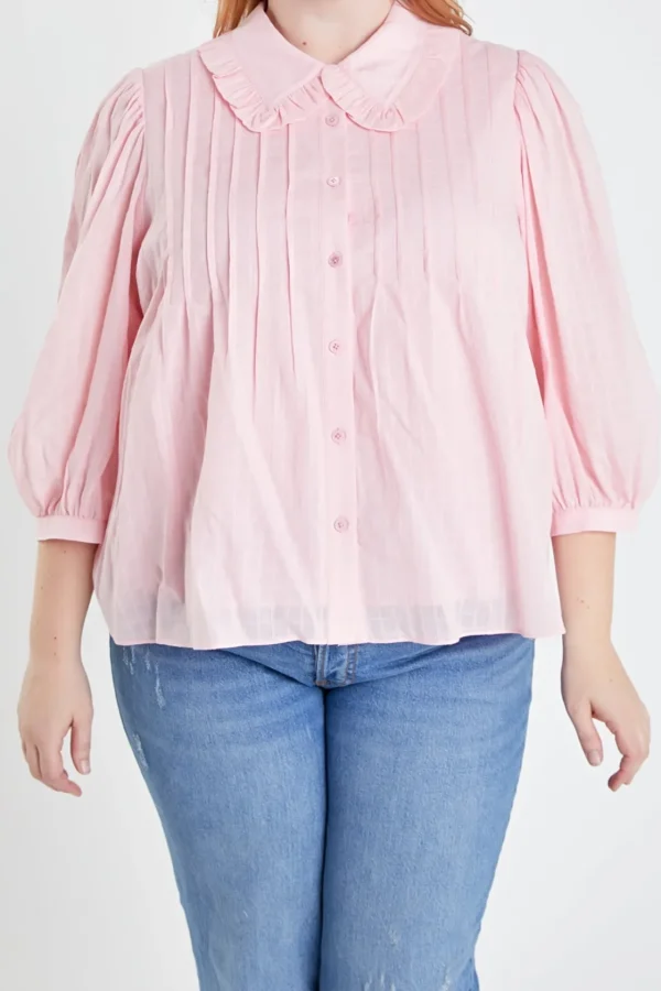 ENGLISH FACTORY Tops | Shirts & Blouses*- Plus Size Ruffled Collar Blouse