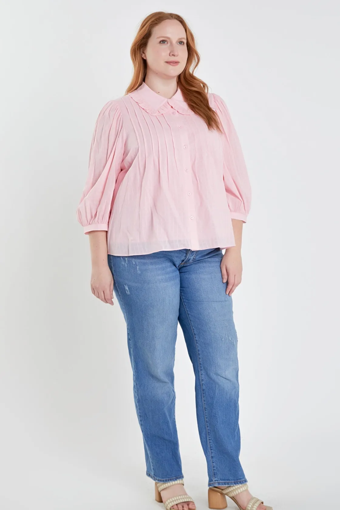 english_factory__plus_siz_6.webp ENGLISH FACTORY Tops | Shirts & Blouses*- Plus Size Ruffled Collar Blouse