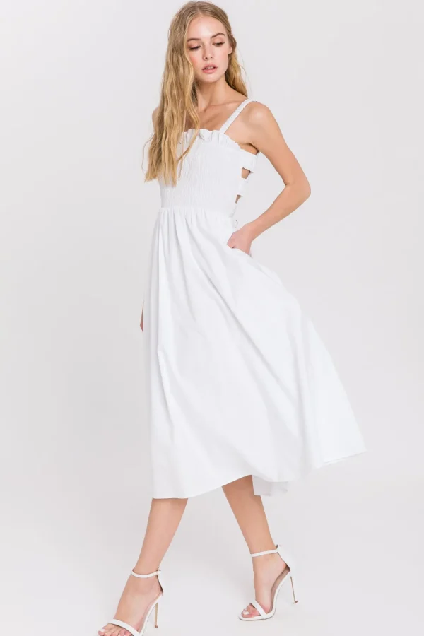 ENGLISH FACTORY Tops*- Poplin Flare Dress WHITE