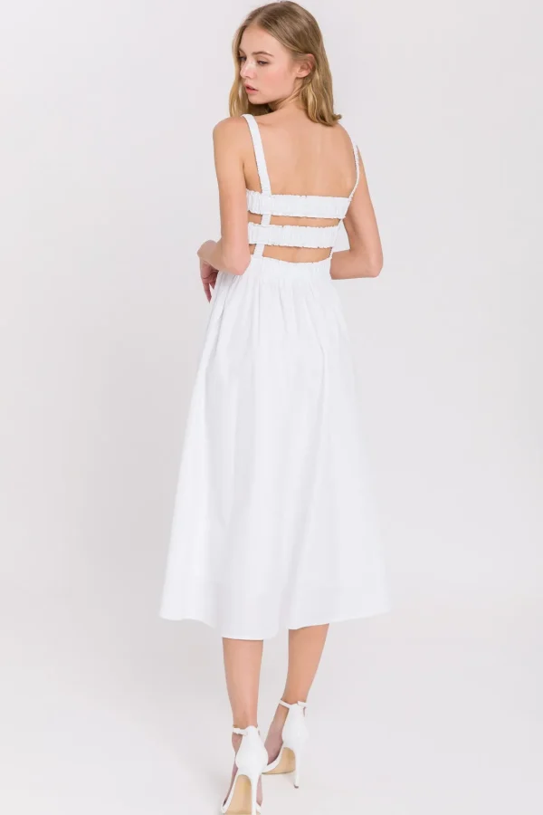 ENGLISH FACTORY Tops*- Poplin Flare Dress WHITE