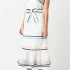 ENGLISH FACTORY Tops*- Poplin Maxi Dress with Ric Rac Trim WHITEMULTI