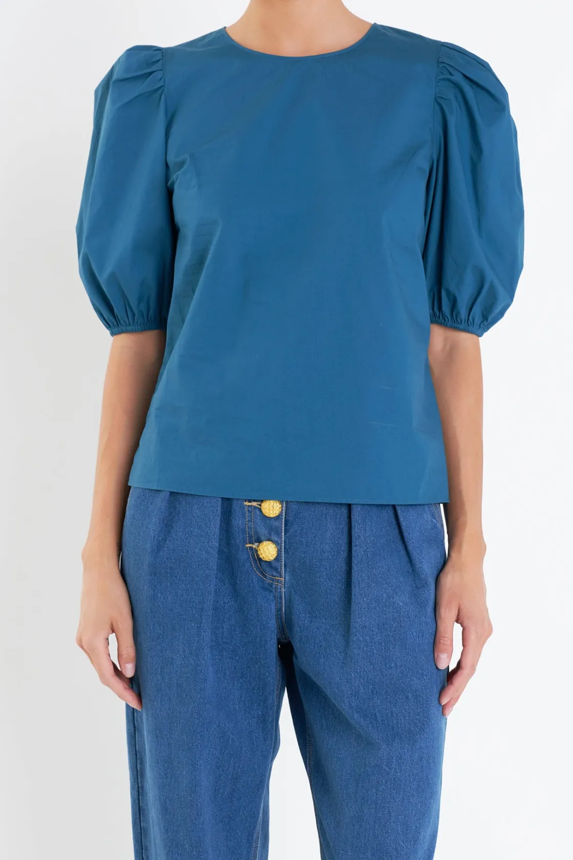 english_factory__poplin_p_0.webp ENGLISH FACTORY Tops*- Poplin Puff Sleeve Top