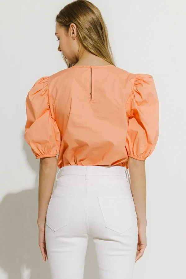 ENGLISH FACTORY Tops*- Poplin Puff Sleeve Top