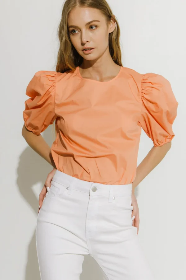ENGLISH FACTORY Tops*- Poplin Puff Sleeve Top