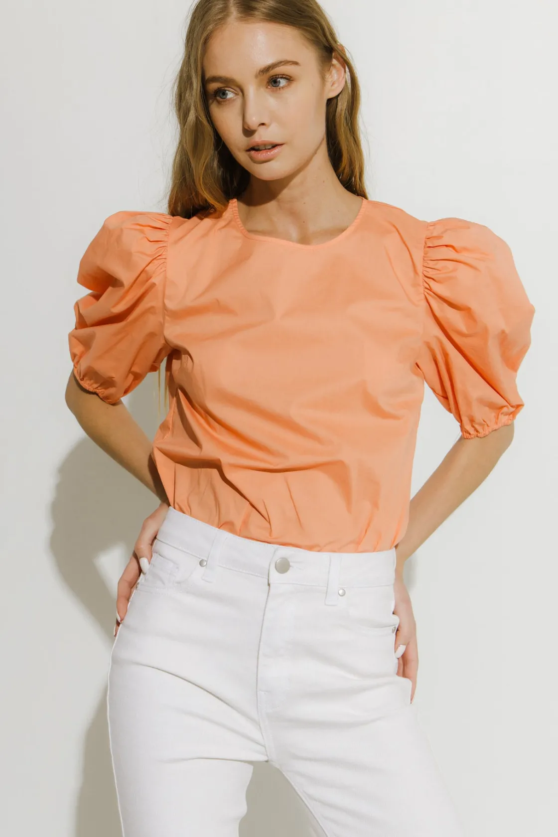 english_factory__poplin_p_13.webp ENGLISH FACTORY Tops*- Poplin Puff Sleeve Top